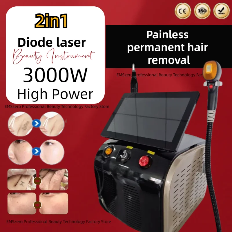 

Multifunctional diode laser beauty instrument 3500W Tattoo removal Hair removal Write diode laser equipment