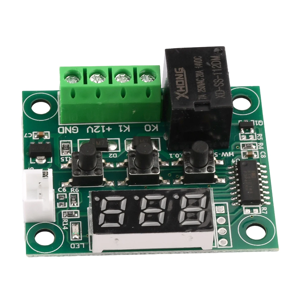 Alta Precisão Termostato Digital Display, Módulo Controlador De Temperatura, DC 12V, W1209