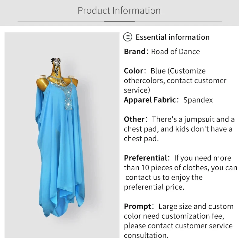 Lateinamerikanisches Tanzkleid, Wettbewerbskleidung, langes Kleid, Damenoutfit, Damen-Ballkleid, Tanzbekleidung für Partys, Mädchen, Sport, sexy Abendkleidung. – Detail 3