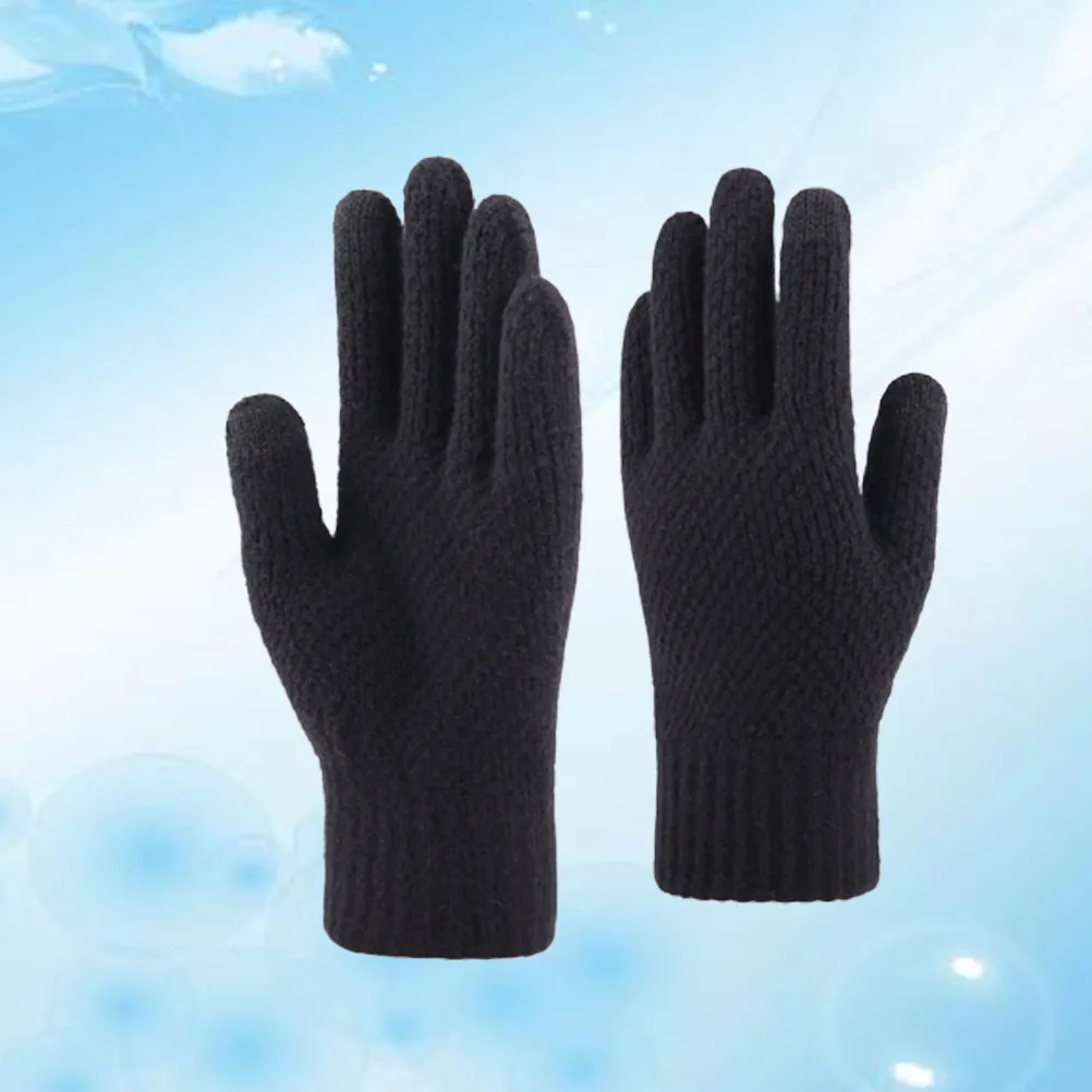 

1 Pair Windproof Warm Knitted Mitten Winter Finger Finger Touch Screen Male Gloves Gloves For Outdoor