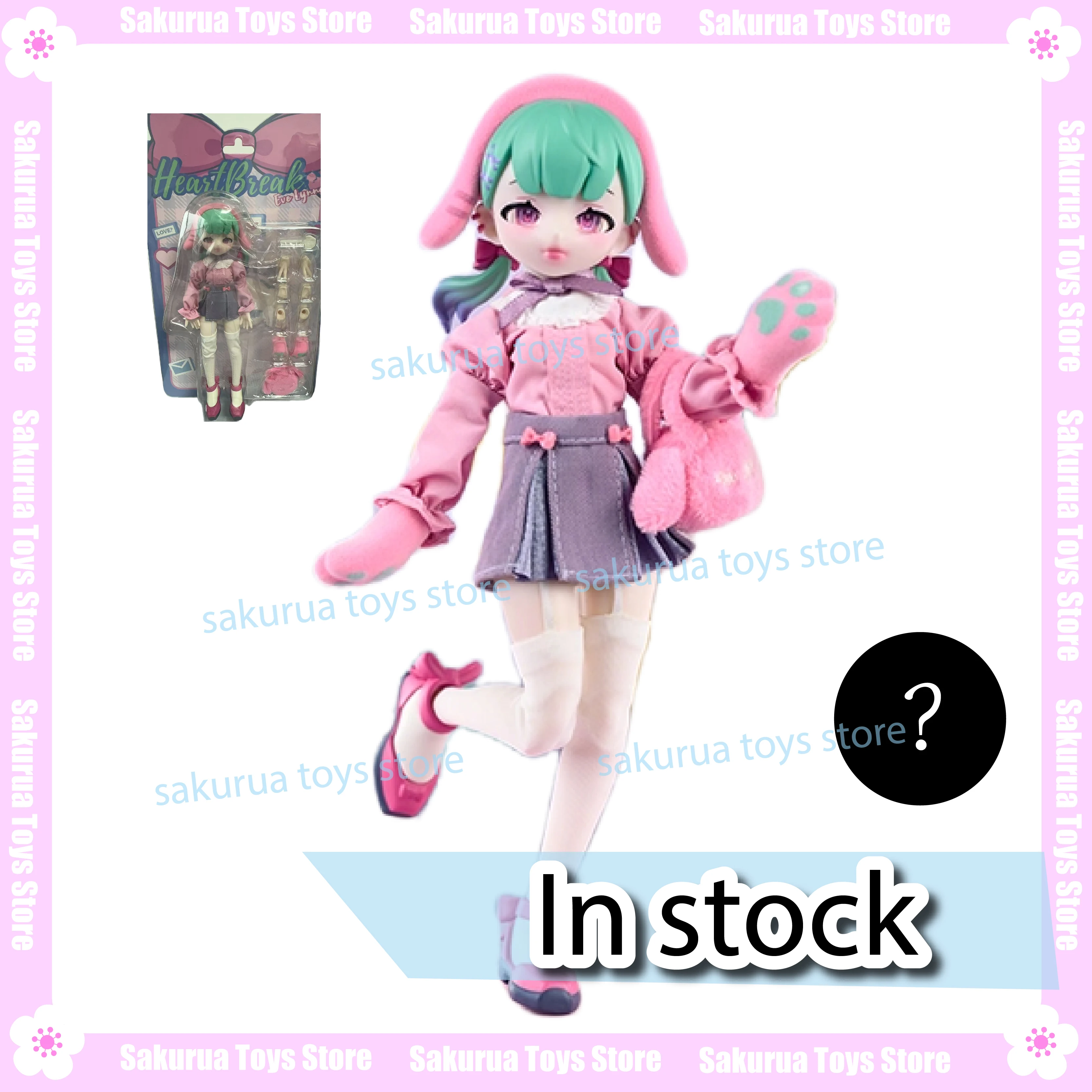 Em estoque cartão de suspensão eve lynna-coelho fofo mjd bonecas figuras ornamentos periféricos boneca de ação coleção de presente