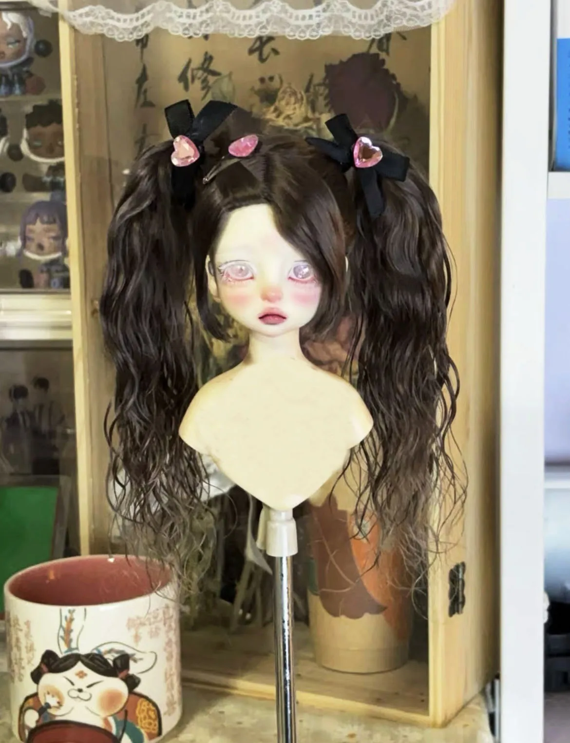Hair for doll handmade doll hair 1/3 1/4 1/6 BJD doll mohair wig doll hair free shipping​