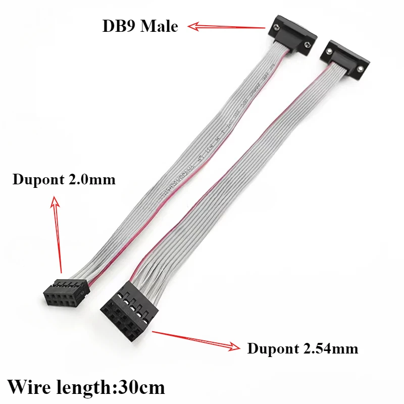 1/3/5/10/30Pcs/lot Com extension cable Dupont 2.0mm/Dupont 2.54mm Computer RS232 cable DB9 Male to Dupont 9 Pin serial wire 30cm
