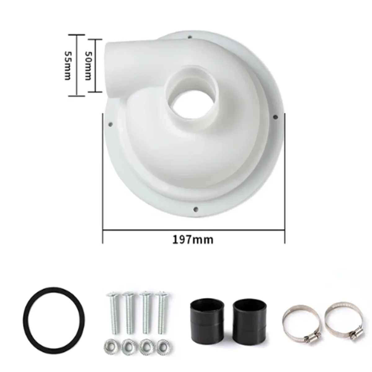 Cyclone Cover for Vacuum Cleaner Dust Collector Cyclone Filter Vacuum Dust Separator(White Cover-No Elbow)