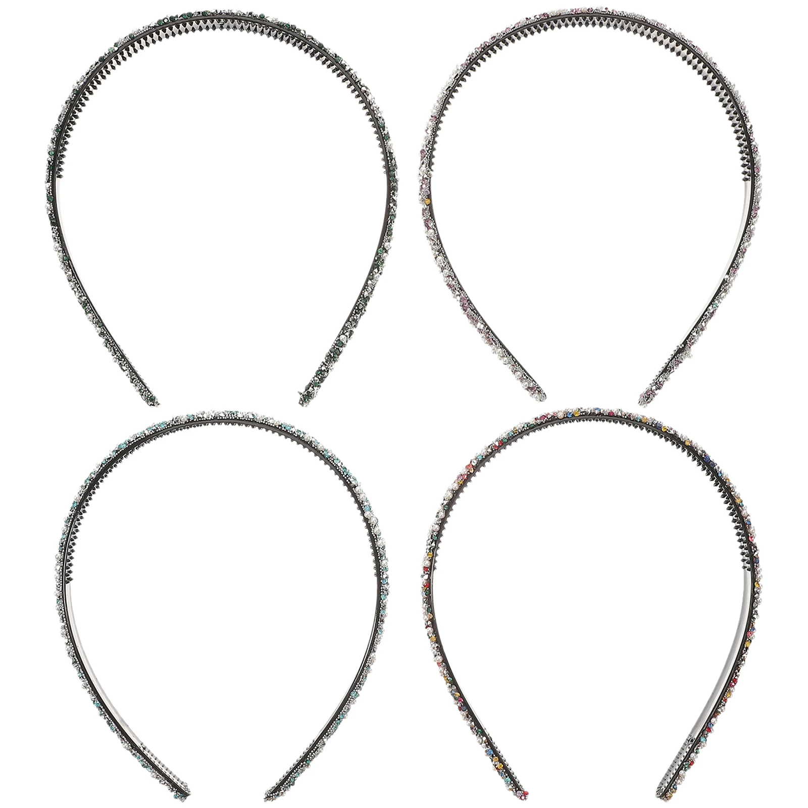 

4 pcs Pearl Rhinestone Headb Crystal Hairb Women Bridal Wedding Party Ceremonies Banquet Gifts Hairstyling Tools