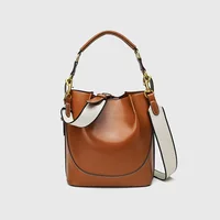 2025 Women's Large Capacity Bucket Bag with Wide Shoulder Strap Single Shoulder Handbag Drawstring Handheld Crossbody Bag - Image 2