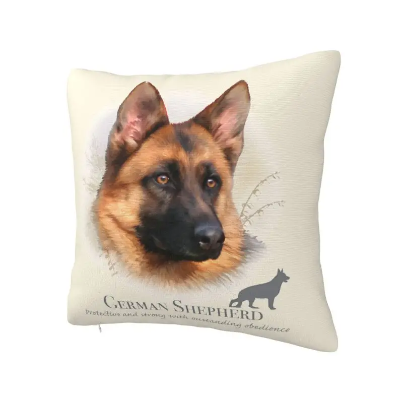 German Shepherd Cushion Cover 66x66 cm Polyester Soft Pet Dog Throw Pillow Case For Sofa Chair Living Room Decoration Pillowcase