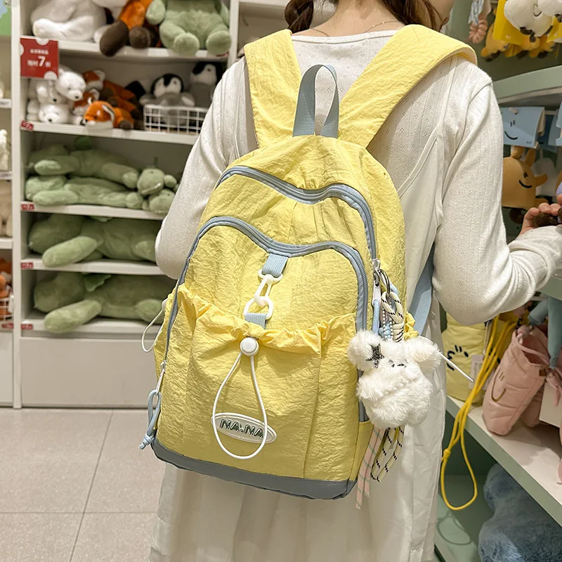 

​ ​ Японский минималистичный рюкзак 2025 года для женщин, легкий студенческий рюкзак, просторная дорожная сумка, стильный повседневный рюкзак