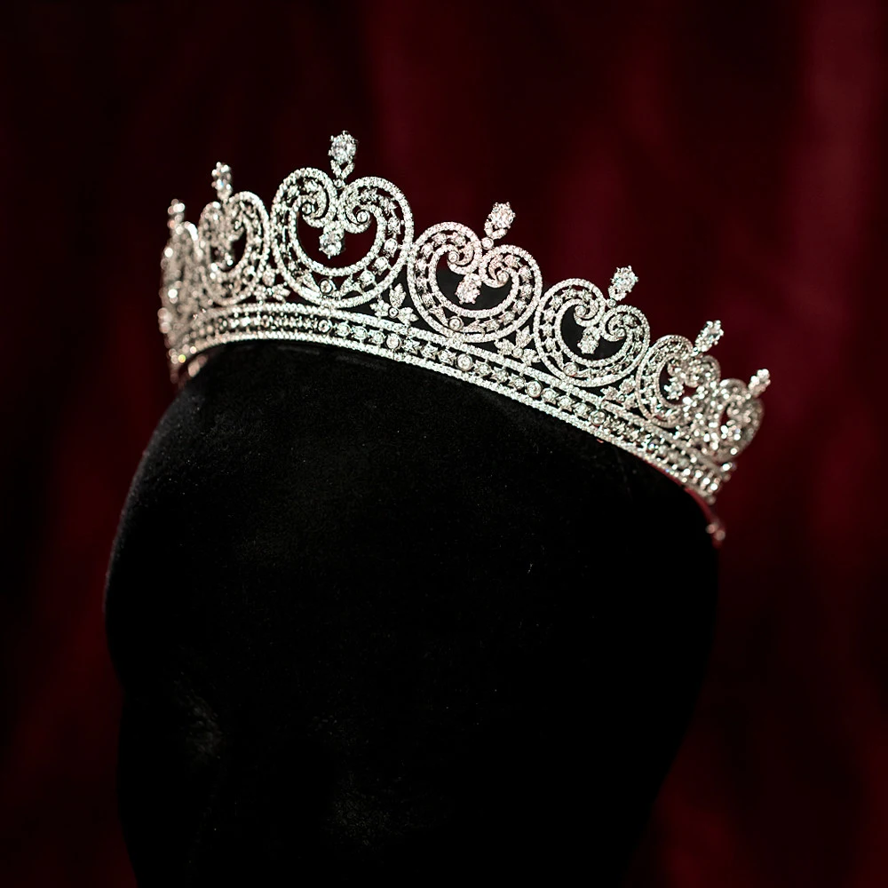 European Retro Bride Wedding Hair Crown Bridal Headpiece Grand Luxurious Evening Gown Party Birthday  Tiaras Accessory