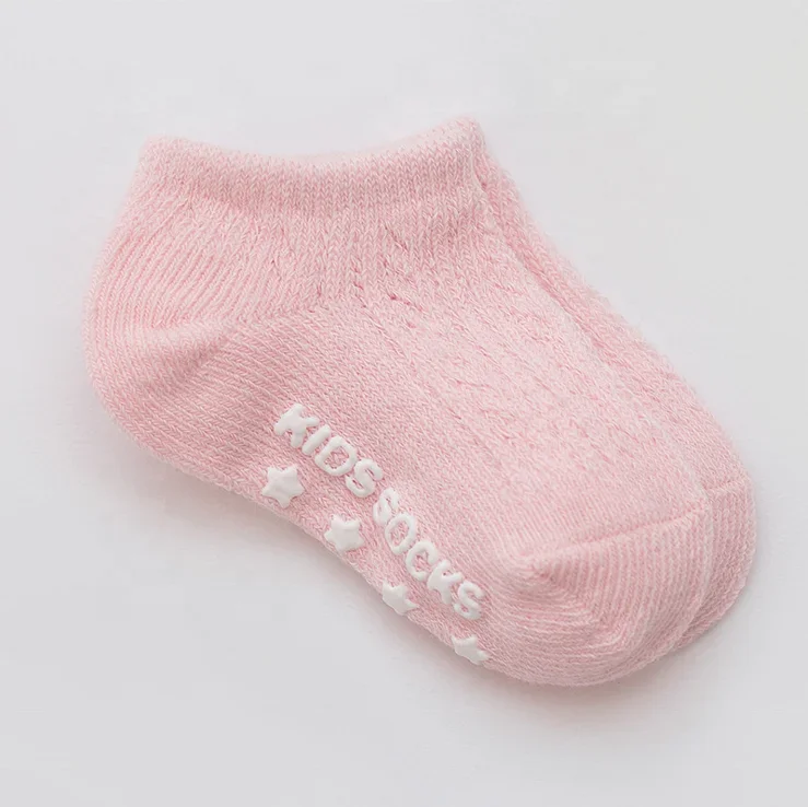 Custom design logo OEM Summer pure color knit ankle 100 cotton recycled cute baby unisex bombas fashion Kids grip toddler socks