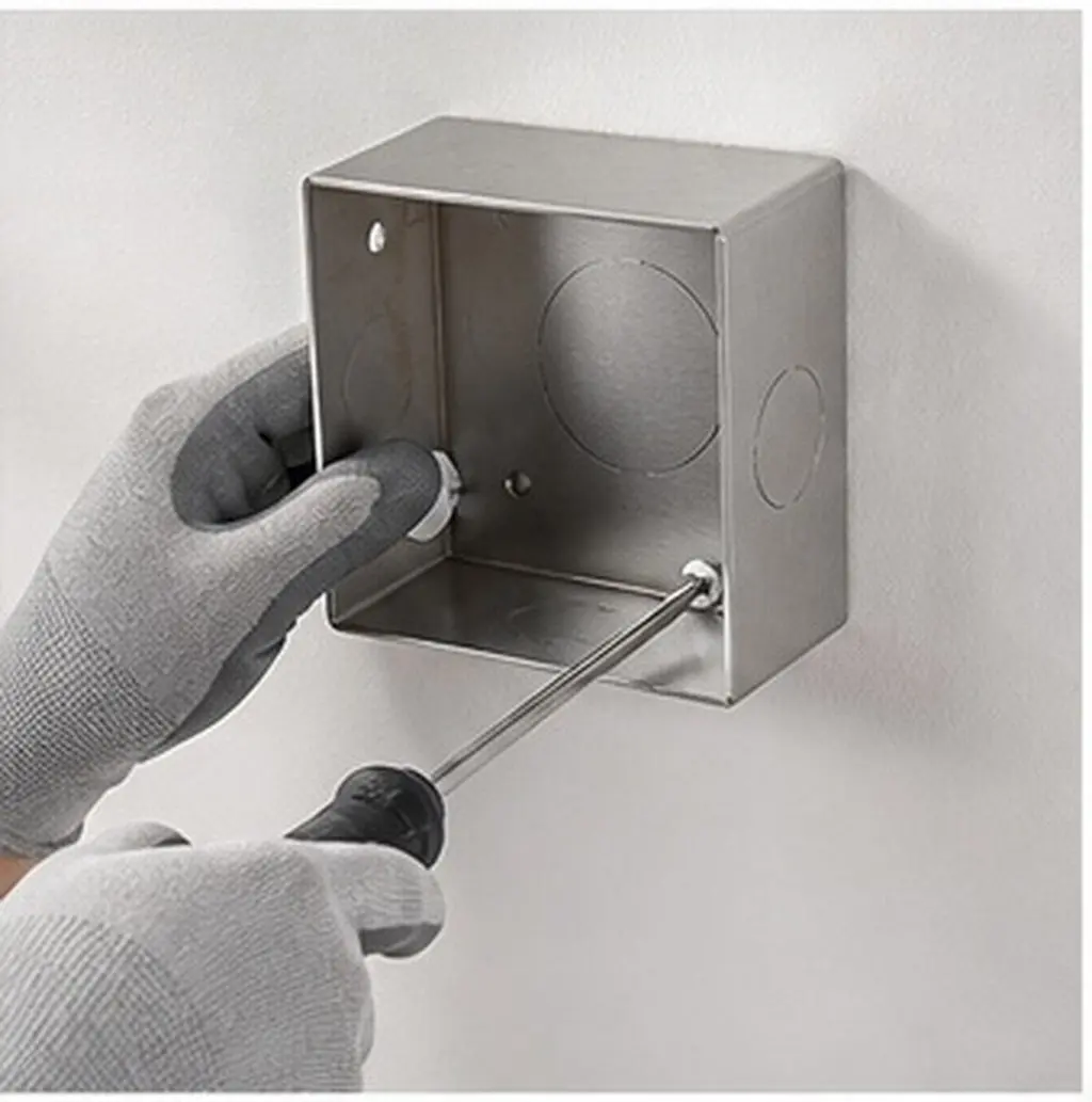2Pcs 86 Standard Stainless Steel Surface Mount Fireproof Socket Box Wall Switch Panel Electrical Junction Box Versatile Safe
