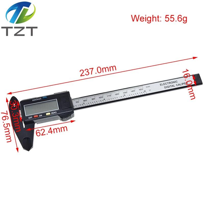 New Arrival 150mm 6 inch LCD Digital Electronic Carbon Fiber Vernier Caliper Gauge Micrometer Measuring Tool