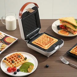 3 em 1, máquina de café da manhã destacável, mini torradeira doméstica, fabricante de waffles de ovo, 3 bandejas de cozimento