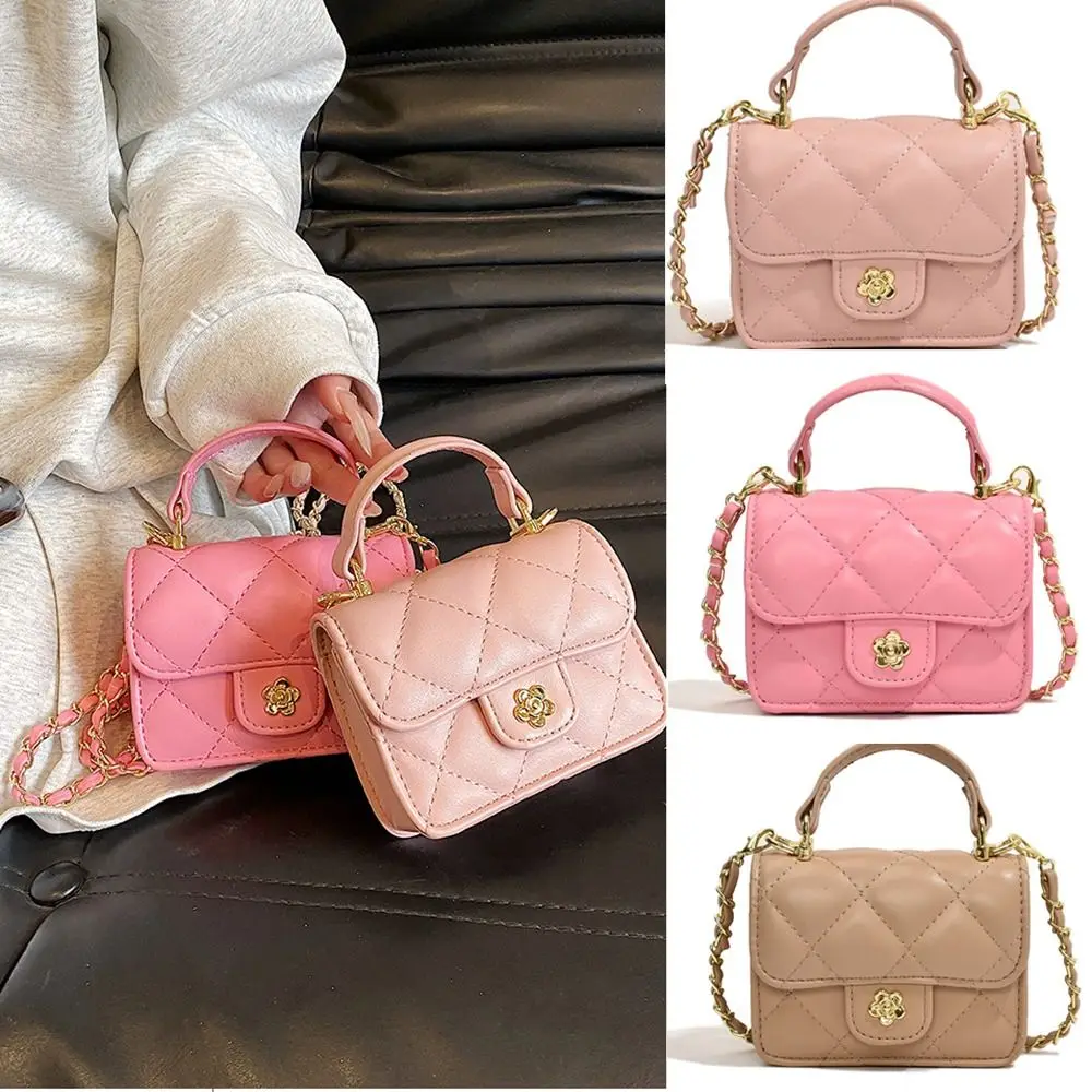 2024 New Mini Fragrance Chain Shoulder Bags Crossbody Bags PU Leather Rhombus Plaid Square Fashion Handbags Wallets For Women