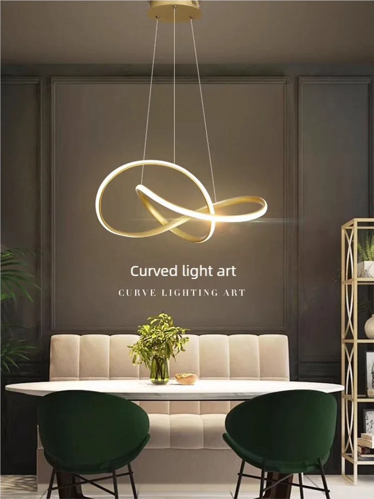

LED Dining Room Lamp Personality Creativity Clover Restaurant Pendant Lamp Nordic Modern Simple Dining Room Hotel Art Bar