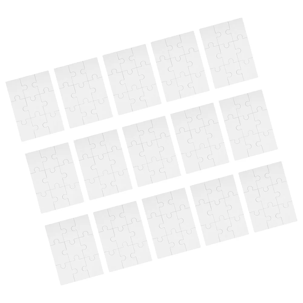 

15 Sheets Blank Coloring Puzzles DIY Craft Supplies Sturdy Paper Jigsaw Toy Puzzle Plane Draw White Child Fun Creative