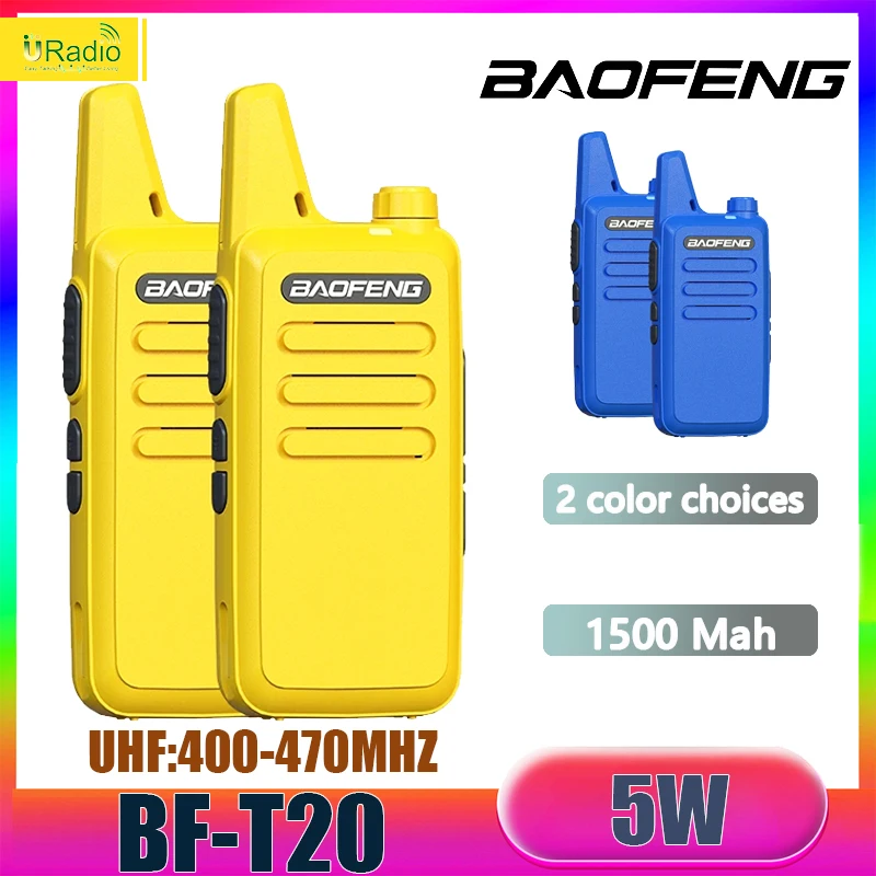 2PCS Baofeng BF-T20 Walkie Talkie Mini USB Charge 1500mAh Portable 400-470MHz Radio Upgrade Of BF-C9 KD-C1 For Hunting Kid’s Toy