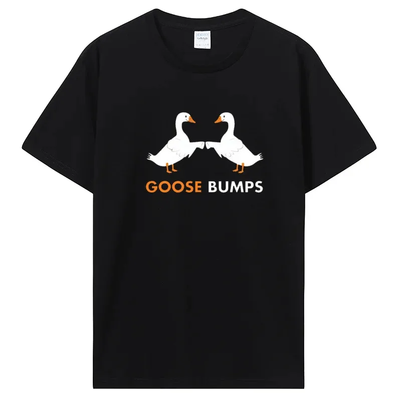 Kawaii Goose TShirt Funny Goosebumps Silly Goose T Shirt Women Men Casual Cotton Tops Oversized Tees Custom T-Shirt