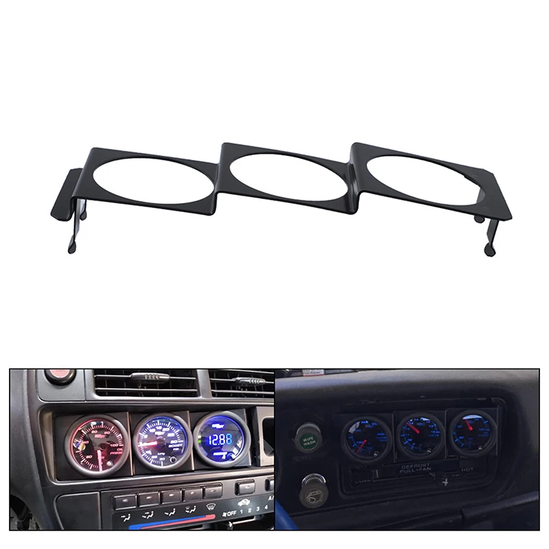 

Black 3-Hole Gauge Mount, 1/3/5 Pieces 52mm Single Radio Slot, Convenient Car Meter Panel