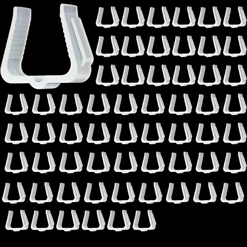 White Christmas Light Clips 46 pcs, No Tools Needed, Hold Lights on Eaves, Fences and Gutters, Easy to Install