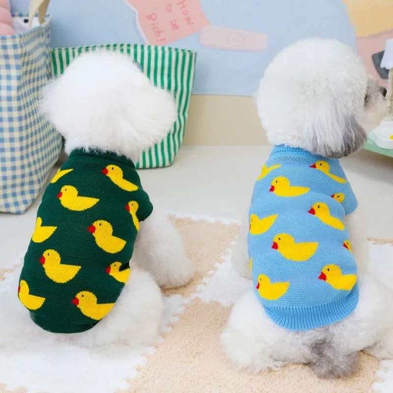 

Pet Dog Sweater for French Bulldog Korea Style Duck Pattern Pet Dog Sweaters for Dog Winter Puppy Clothes for Chihuahua