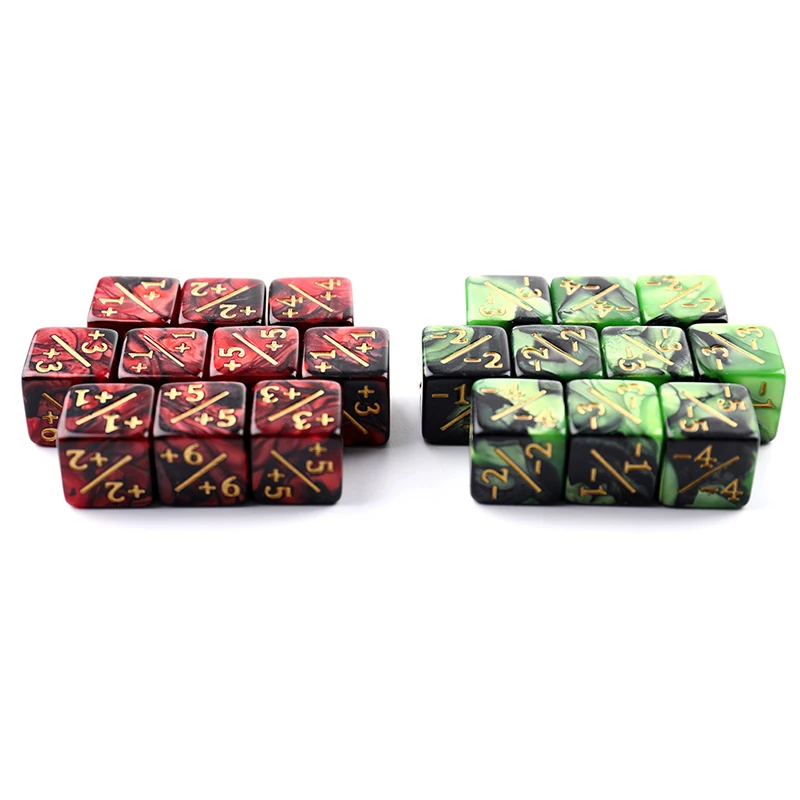 

10Pcs/set 16mm 6 Side Dice Counters +1/-1 Dice Kids Toy Counting Dice For MTG Card Gaming Token Loyalty Dice
