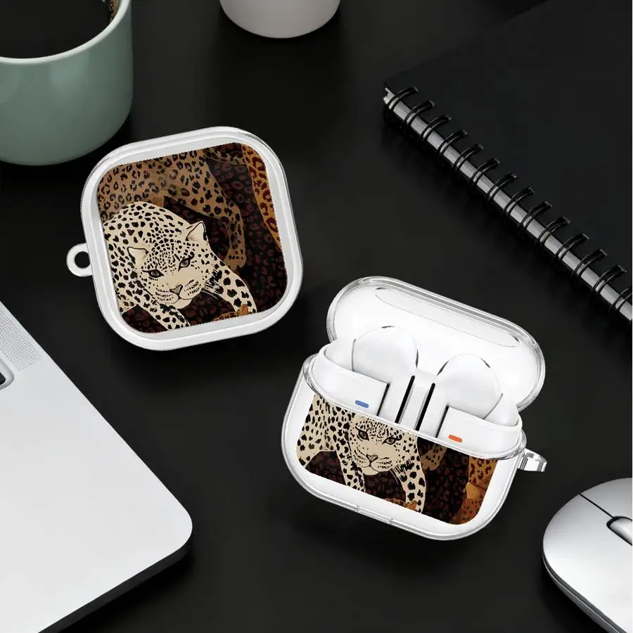 Cartoon Leopard Clear Earphone Cases Cover Case For Samsung Galaxy Buds 3 FE 3Pro 4 Pro Live 2 4Pro