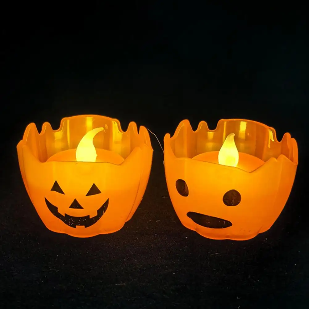 Halloween Party Centerpiece Halloween Led Pumpkin Candle Lights Set for Indoor Outdoor Fall Decor 6 Pack Flameless for Fireplace