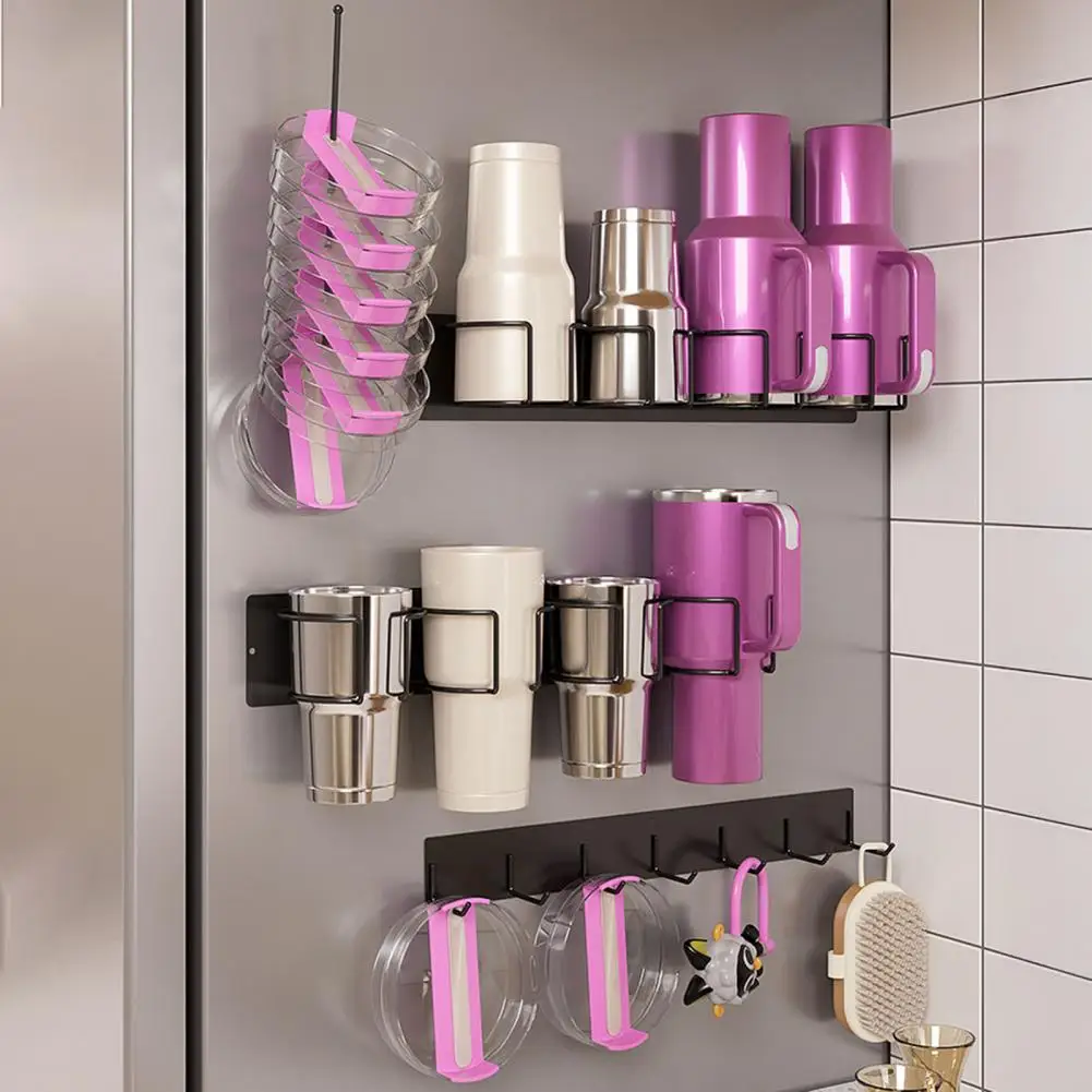 

Glass Storage Bin Sturdy Magnetic Cup Caddy Magnetic Cup Storage Rack Water Bottle Holder with Strong Load-bearing for Water