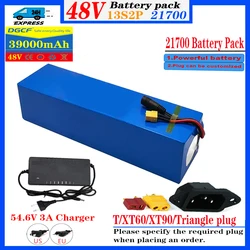 E-bike Battery 48v 39Ah 21700 Lithium Ion Battery Pack 13S2P Bike Conversion Kit Bafang 1000w And 54.6V 3A Charger + XT60 Plug