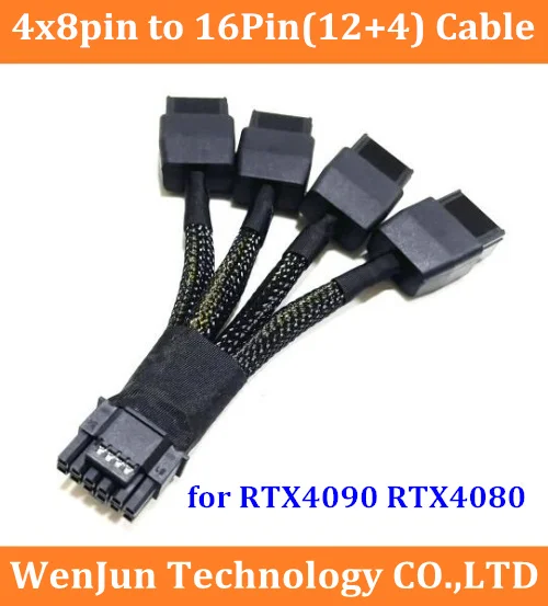 

PCIE 5.0 12VHPWR ATX3.0 16Pin 12+4Pin Connector to 4x8Pin PCI-E GPU Power Adapter Cable for 3090Ti & RTX4080/4090 Card free ship