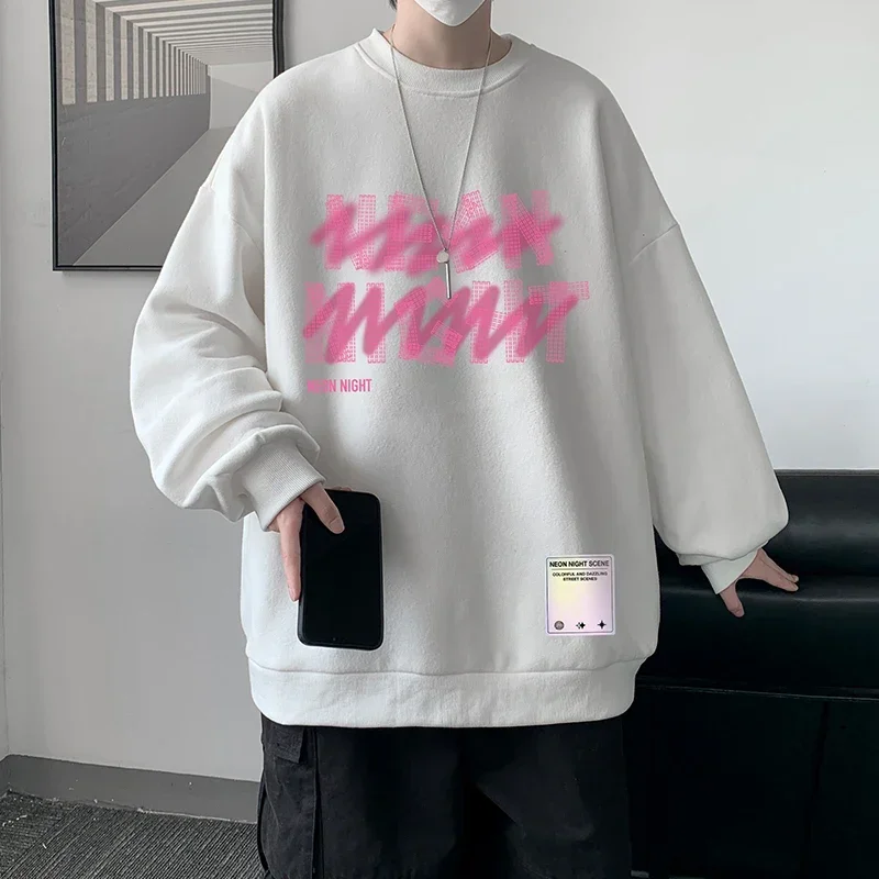 Funny Men's Oversized Hoodie Autumn Letter Print Off White Hoodies Oversize for Men 5XL Unisex Casual Wear Hoody Male Sweatshirt