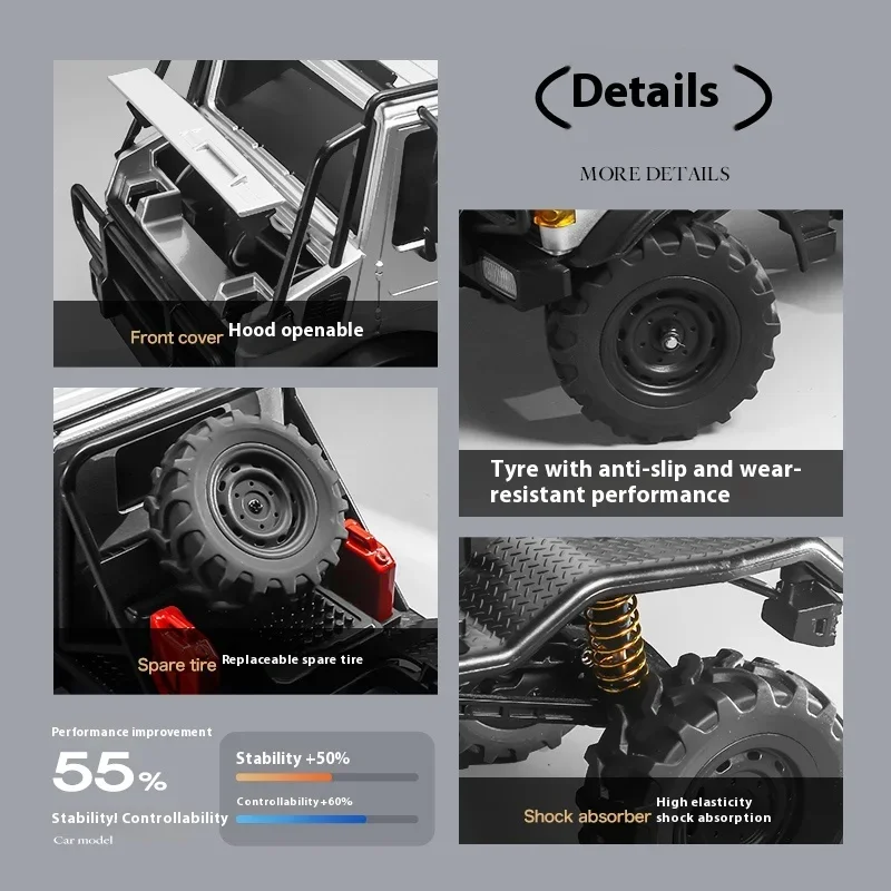 ユニモグ MN333 1/18 RCカー 高トルク フルスケール 四輪駆動 オフロード クライミングカーモデル ラジコンおもちゃ バッテリー2個付き