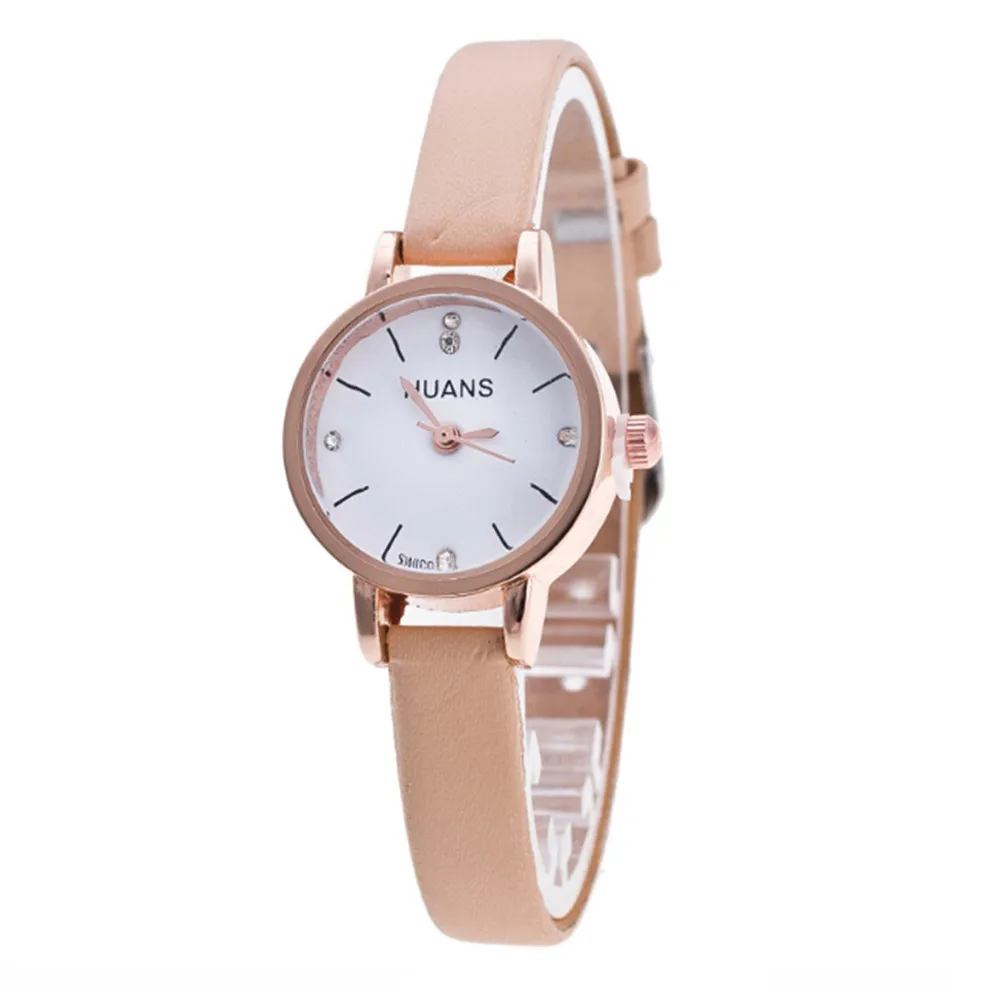 Minimalist Fashion Women Quartz Wristwatches Fine Small Dial Leather Strap Watch Daily Causal Matching Watch For Gifts