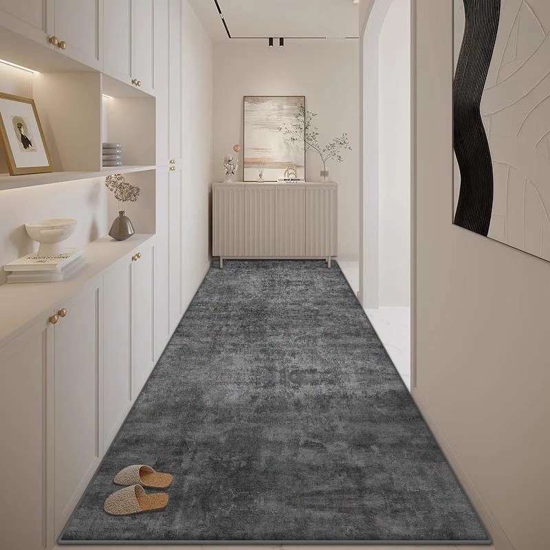 Grey Long Corridor Carpet Light Luxury Abstract Runner Carpets Home Living Room Hallway Floor Mat Doorway Easy Clean Decor Rugs