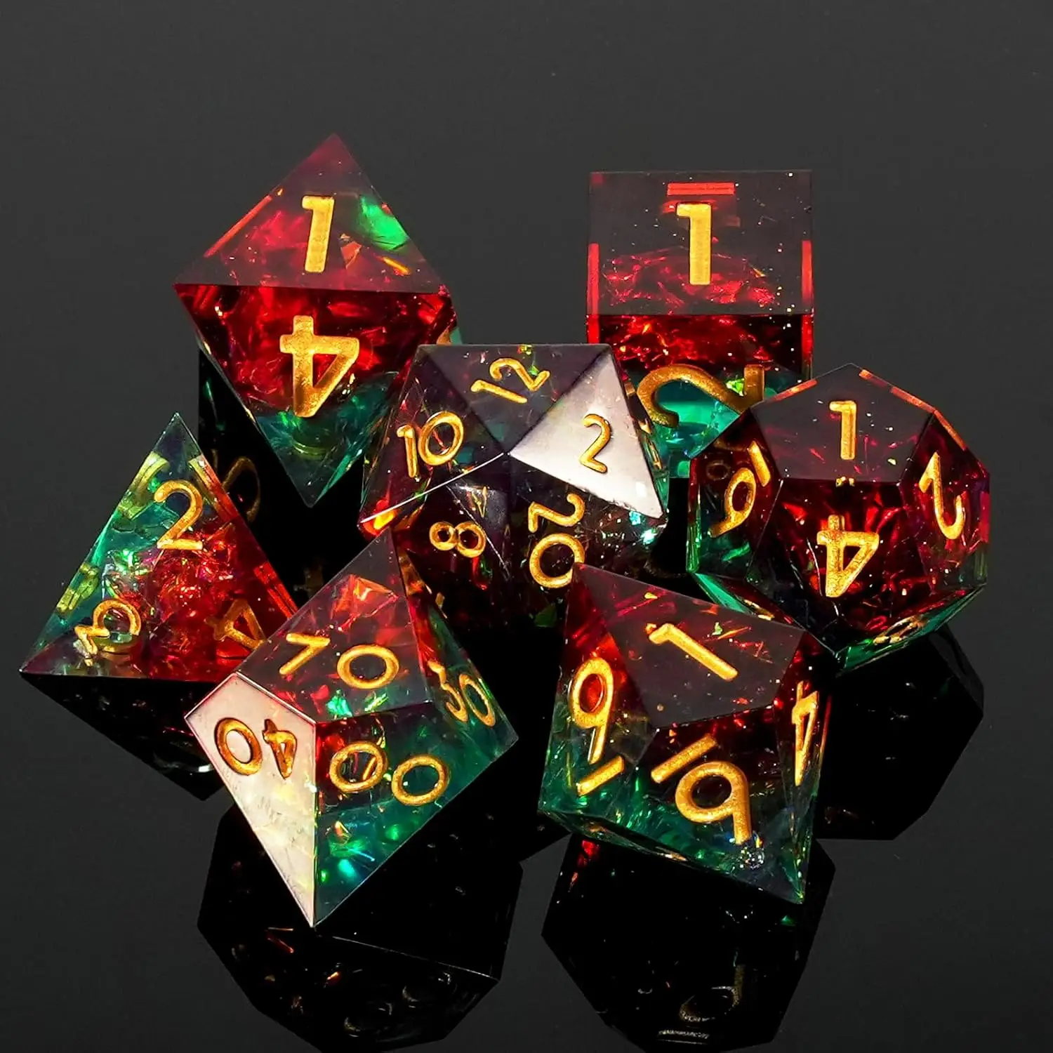 

Набор из 7 предметов: заостренные кубики из смолы, многогранные кубики для обучения математике, подходящие для ролевых игр и Dungeons&Dragons: D20D6