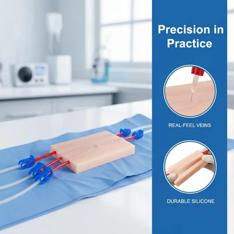 Silicone Wound Injection Pad Blood Collection Return Practice Model for Medical Nursing School Clinical Skill Training Kit