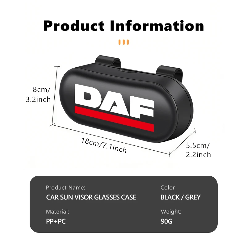 Car Interior Universal Sun Visor Sunglasses Storage Glasses Box For DAF XF 95 105 CF LF VAN view 6