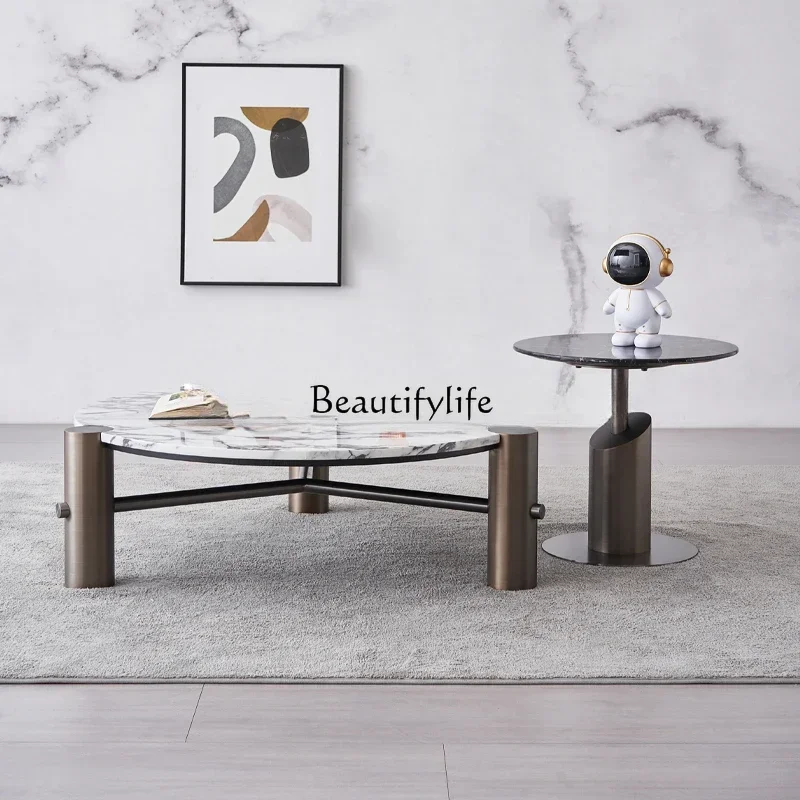 

ld 38Italian high-end marble round coffee table combination/light luxury simple modern round coffee table