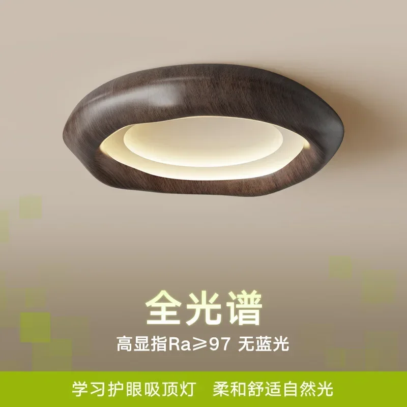 

Creative Walnut ceiling lamp Wood Log ceiling light for Bedroom Study room Full Spectrum Eye Protection Ceiling Light