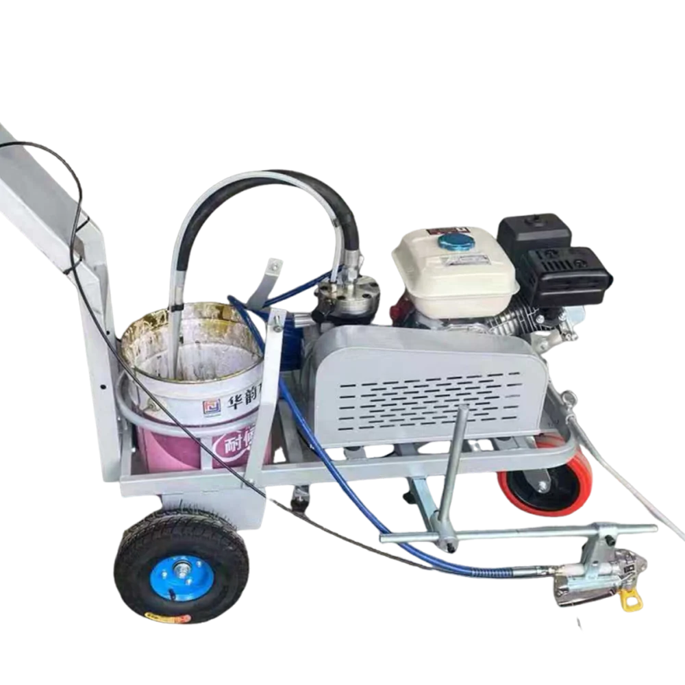 Thermoplastic Hot Melt Road Marking Machine Hand Push Line Striper Adjustable Glass Bead Output For Different Pavement Marking