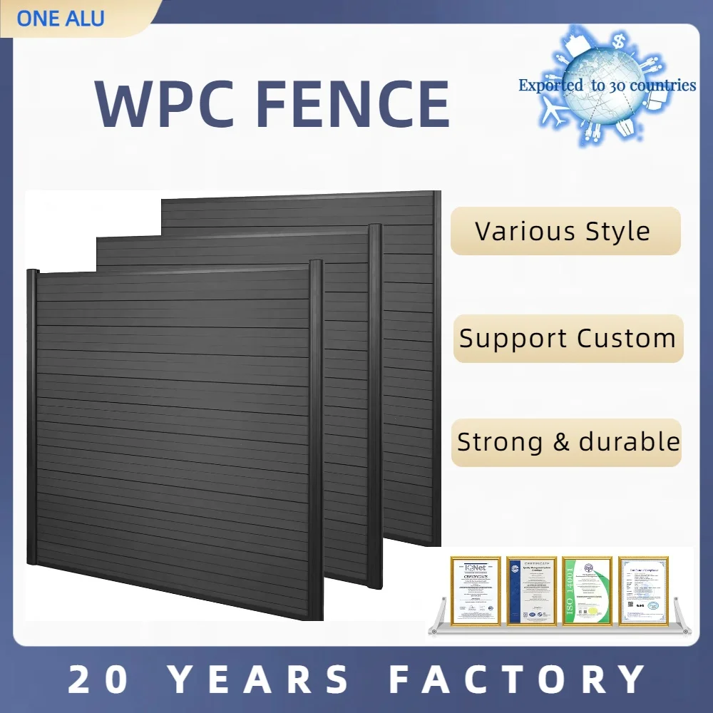 WPC Fence Privacy Wood plastic Decoration composite panel Wooden Gate Wall Garden high quality Various designs Fence