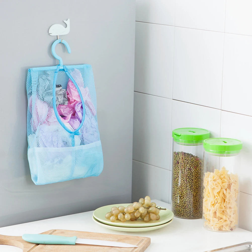 

2pcs Pp Polyester Multipurpose Mesh Storage Bag With Rotatable Hanger For Clothespins Bathroom Kitchen Organizer Mesh Bag With