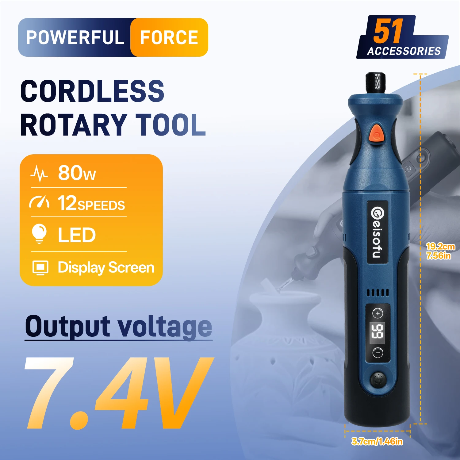 Беспроводная дрель-шлифовальный станок, вращающийся инструмент, ручной 5000-25000r, 12-скоростная регулировка, ручка для резьбы по дереву для деревообработки, фрезерования, гравировки