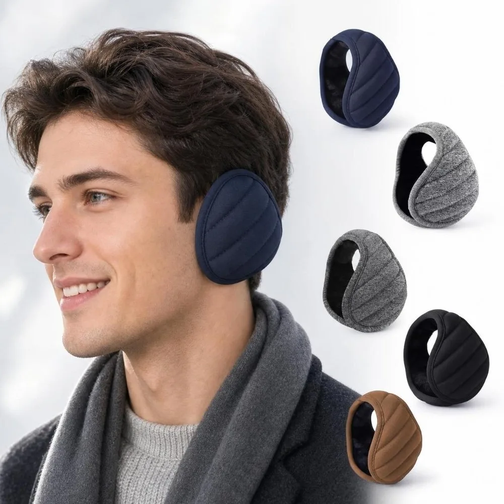 Universal Thick Lined Winter Earmuffs Lightweight Fold Collapsible Windproof Ear Covers Soft Earmuffs For Cycling Commuting