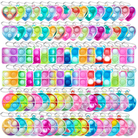 20Pcs Mini Pop Keychain Toddler Sensory Fidget Toys Bulk for Classroom Prizes Kids Birthday Party Favors Goodie Bag Stuffers