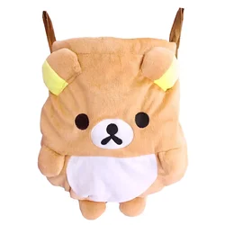 Cute Rilakkuma Drawstring Bags Anime Bear Body Plush Backpacks for Kids Girls Boys Kawaii Kindergarten School Backpack Schoolbag