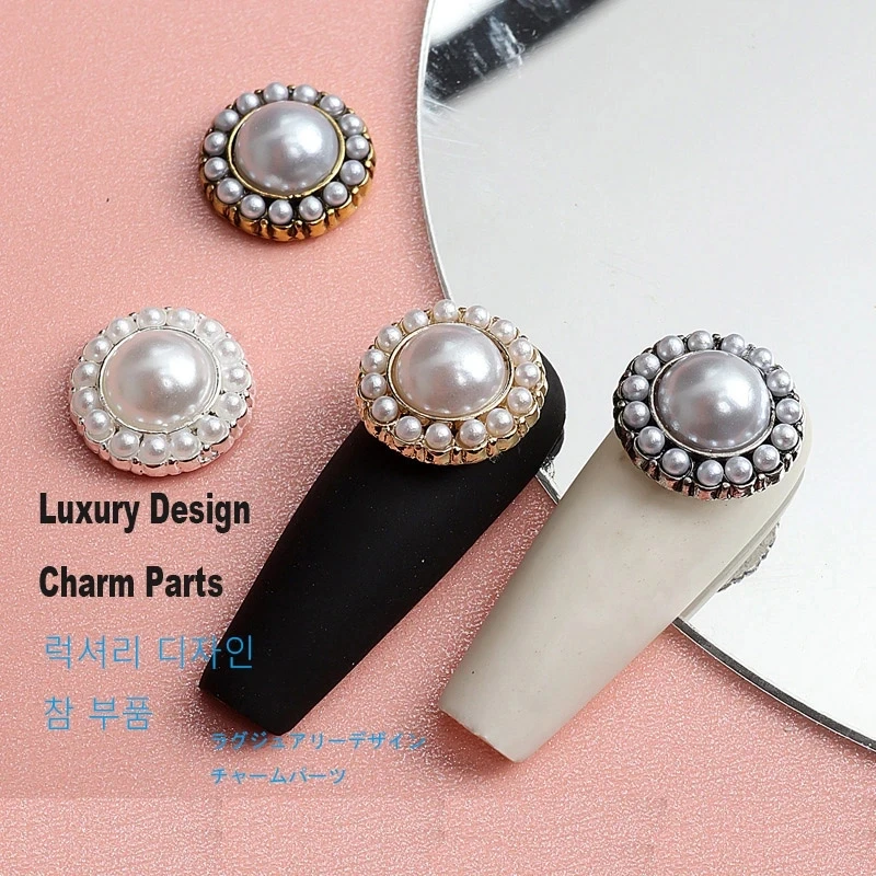 10pcs\bag designer nail charms metal luxury nail parts DIY brand nail arts jewelry wholesale L141-L155 black white color