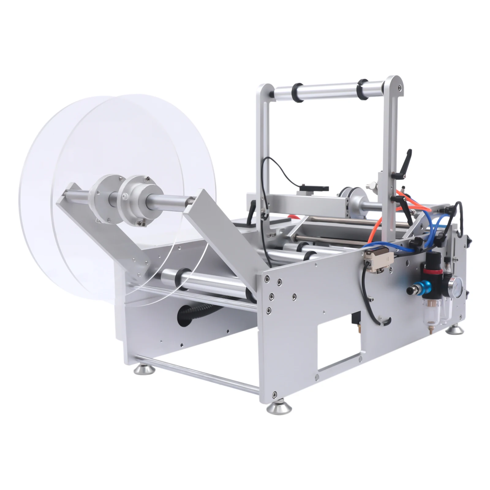 Semi-Automatic Round Bottle Labeler 20-40Pcs/min, Labeling Machine 110V with ±0.0197in Precision, 20-120mm