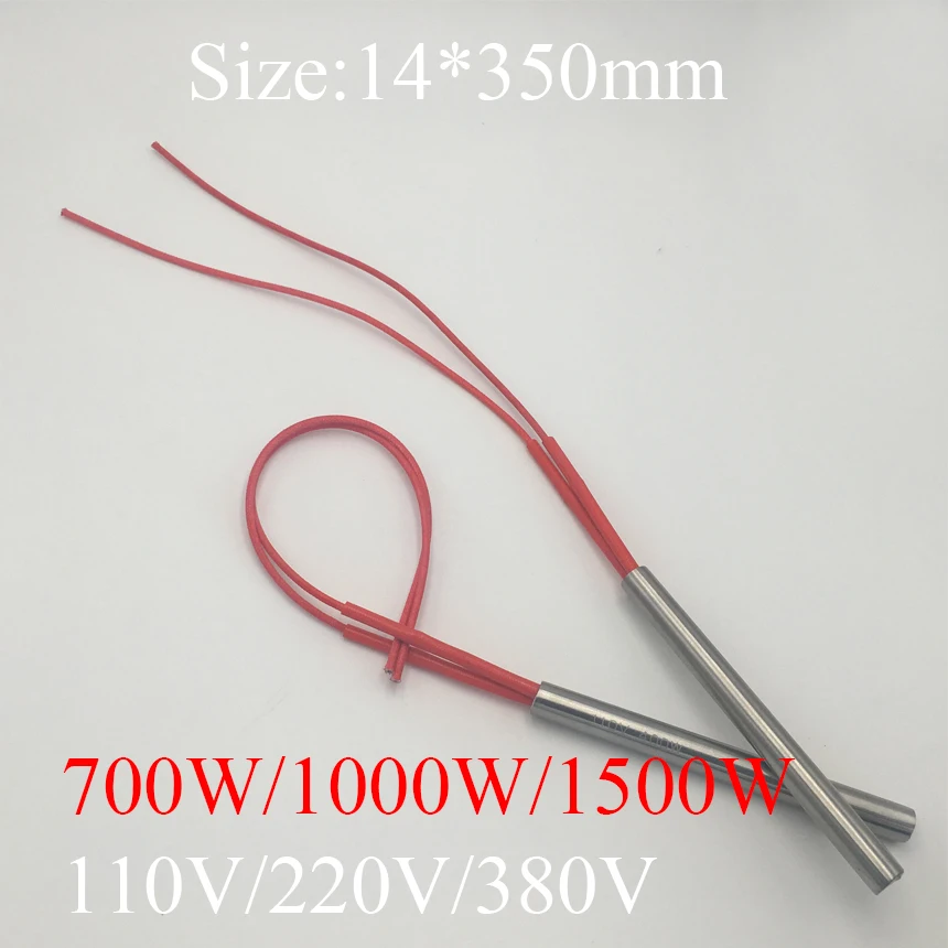 

14x350 14*350 700W 1000W 1500W AC 110V 220V 380V Stainless Steel Cylinder Tube Mold Heating Element Single End Cartridge Heater